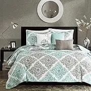 Madison Park Claire 6 Piece Quilted Coverlet Set, King/California King, Aqua