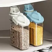 2PACK 2.8L Rice Airtight Dry Food Storage Containers with Pourable Spout，Rice Bin Cereal Dispenser，Airtight Container Barrel