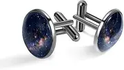 [Generic] Men's Cufflinks, Galaxy Starry Space Sky Cuff Links for Men, Classic Cufflinks Black for Suit Shirt Wedding Business Birthday Jewelry Gift