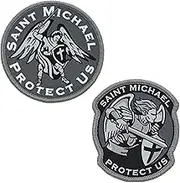Great 1 Saint Michael Protect Us Military Tactical Patch Set (2-Pack) - Size Round 3” - Hook & Loop Fastener/Backing - Accessory for Clothing, Jackets, Hats, Backpacks