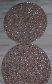 NWT 2 SPARKLES HOME LUMINOUS COLLECTION 15" RHINESTONE ROSEGOLD/SILVER PLACEMATS