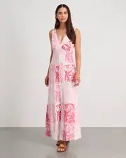 [Jag] Jag Women's Katie Calypso Maxi Dress In Pink Size 6 6 Pink