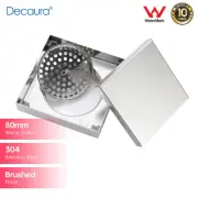 Decaura Bathroom Tile Insert Floor Waste Drain Grate Stainless Steel 80mm Outlet