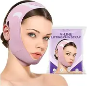 V-Line Chin Strap, Reusable Double Chin Strap for Jaw Line Definition, Chin Strap for Double Chin for Women & Men, V Line Lifting Mask, Visually Sculpting Double Chin Mask (Pink)