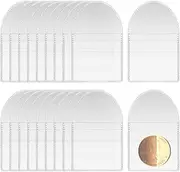 BEZANU Single Pocket Coin Sleeves Holders, 20 PCS Plastic Individual Coin Holders for Collectors, Jewelry and Small Items (5.5 x 5.2cm)