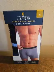 New Stafford 3-Pack XL Super Soft Modal Boxer Briefs - Blues