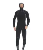 MYLED 3mmI Men's Two Piece Hooded Beavertail Wetsuit Black & Gray, 3XL