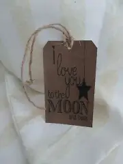 Distressed "I Love You To The Moon and Back" Tags