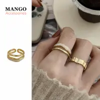 在飛比找蝦皮商城優惠-『Mango』韓國東大門戒指 白貝母雙層戒指女 小眾設計感尾