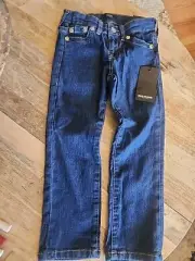 Nwt- New~ True Religion Geno Relaxed Slim Boy's Jeans Size 5 * Adjustable Waist