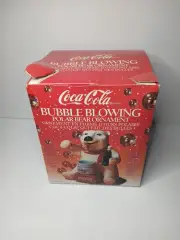 NEW Vintage Coca Cola Bubble Blowing Polar Bear by Kurt Adler - 1996 Ornament
