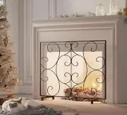 Kingson Single Panel Decorative Flat Fireplace Screen Cover Handcrafted Durable
