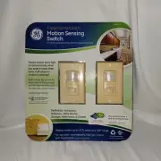 GE 2 PACK Beige Motion Sensor Light Switch On/Off/Auto Timer 120 VOLT 500 WATT