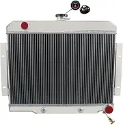 RADREPLA 3 Row Aluminum Radiator for 72-86 Jeep CJ5/CJ6/CJ7 Scrambler 2.5L L4/4.2L L6/5.0L V8 GM Engine Swap Radiador 1974 1975 1976 1977 1978 1979 1980 1981 1982 1983 1984 1985 AT Downflow Radiators