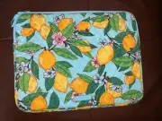 VERA BRADLEY Quilted Cotton Laptop Sleeve Lemon Grove Yellow Blue MSRP $59