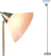 [lianheng] Floor Lamp Standing Floor Lamp with Rotating Light Head, Drip Resistant White Shade, Rotary Switch