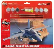 Airfix McDonnell Douglas F-18A Hornet W Glue, Paints & Brushes 1:72 Model A55313