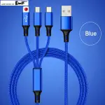 3 IN 1 ANDROID TYPE C IP SUPER UNIVERSAL NYLON CHARGING USB