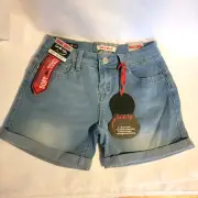 Hot Kiss Midi Short Rayon Denim Soft to the Touch Blue sz 3