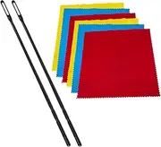 Hellery Flute Care Kit with Cleaning Rod And Cloth for Wind Instruments, 3 Colors