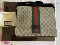 在飛比找Yahoo!奇摩拍賣優惠-全新 GUCCI 側背包 斜背包 公事包 真品