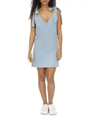 [Belle & Bloom] Burning Love Tie Shoulder Mini Dress in Blue