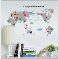 在飛比找蝦皮購物優惠-無痕壁貼 地圖貼紙 世界地圖 防水壁貼環遊世界貼紙 特價包郵