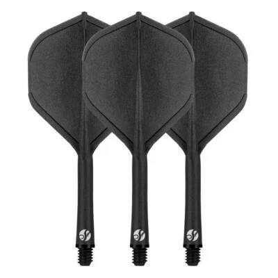 SHOT DARTS FLIGHT DECK - ONE PIECE DART FLIGHTS - BLACK (1 SET OF 3)