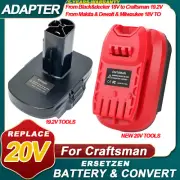 ADAPTER FOR DEWALT&Milwaukee BATTERY Convert to CRAFTSMAN 19.2V PLUG TOOL US