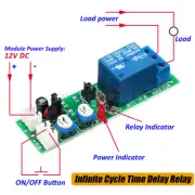 DC 12V Infinite Cycle Delay Timing Timer Relay ON OFF Switch Loop Module