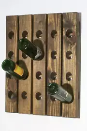 Wall Wine Rack Riddling Rack Wood Handmade Hanging Wine Rack