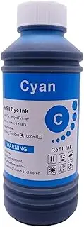 500ML Universal BK/C/M/Y Refill, Dye Based Ink Inkjet Printer Parts - Compatible with Epson, Compatible with Canon, Compatible with HP(C (Cyan) 500ML)