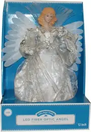 LED Fiber Optic 12" Angel Tree Topper