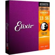 Elixir 16102 Nanoweb 80/20 Bronze Acoustic Guitar Strings .013-.056 Medium