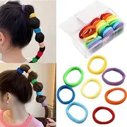32 PCS Baby Elastic Hair Ties Seamless Hair Rubber Bands for Little Girls Rainbow Colorful Hair Ponytail Holders for Long Hair Elastic Bands for Girls Kids (with Box)
