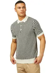 [Ben Sherman] All Over Diamond Texture Polo in Ivory