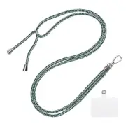 Phone Lanyard Adjustable with Patch Green White Black 1 Pack