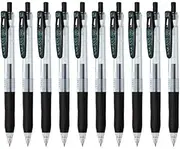 Zebra Sarasa Clip 0.4 Retractable Gel Ink Pen, Rubber Grip, 0.4mm, Black Ink, Value Set of 10