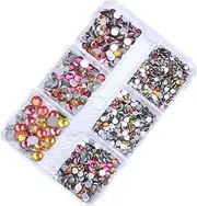 1 Box Glitter Flatback Crystal Rhinestones Gems Red Glass Flatback Rhinestones for Nail Art DIY Crafts