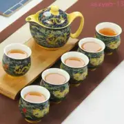 Chinese Ceramic Tea Set Kung Fu Tea Cup Set Dragon Teapot Teacup Kungfu Teaset