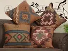 Indian Handwoven 4 Set of 45x45cm Handmade Jute Pillow Cover, Vintage Cushions