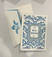 Floral Sympathy Card Handmade Paper Pierced