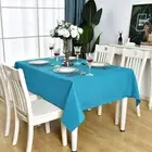 Teal Rectangle Tablecloth Waterproof Stain Resistant Wrinkle Free Turquoise Tabl