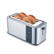 Salton Stainless Steel Countdown Long Slot Toaster 4 Slice with Extra Wide 1.5"