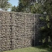 Gabion Basket with Cover 100x100x150 cm Galvanised Iron,Pots & Planters 24.15KG-3295213