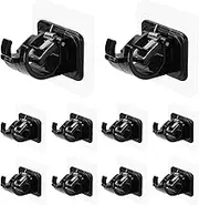 Pvcqjkd 10PCS Self Adhesive Curtain Rod Holders No Drill Curtain Rods Brackets No Drilling Nail Free Adjustable Hooks -1