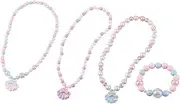 [Minkissy] 1Set Beaded Jewelry Set for Necklace Bracelet with Unique Shell Pendant Parties Everyday Wear Creative Adorable Accessory