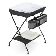 Costway Folding Change Table Nursery Organizer w/Storage Basket & Shelf Diaper Black