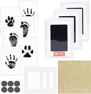 DOINEUFL Baby Hand and Footprint Kit, Baby Footprint Kit & Handprint Kit, 3 Baby Inkless PrintPads,6 Imprint Cards, 6 Magnetic Disks,1 DIY Sticker, Safe Non-Toxic for Feet and Hands, Baby Keepsake