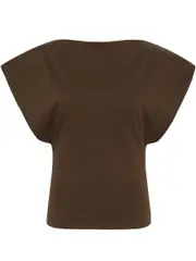Matteau | Boat Neck Tee in Cacao | The UNDONE